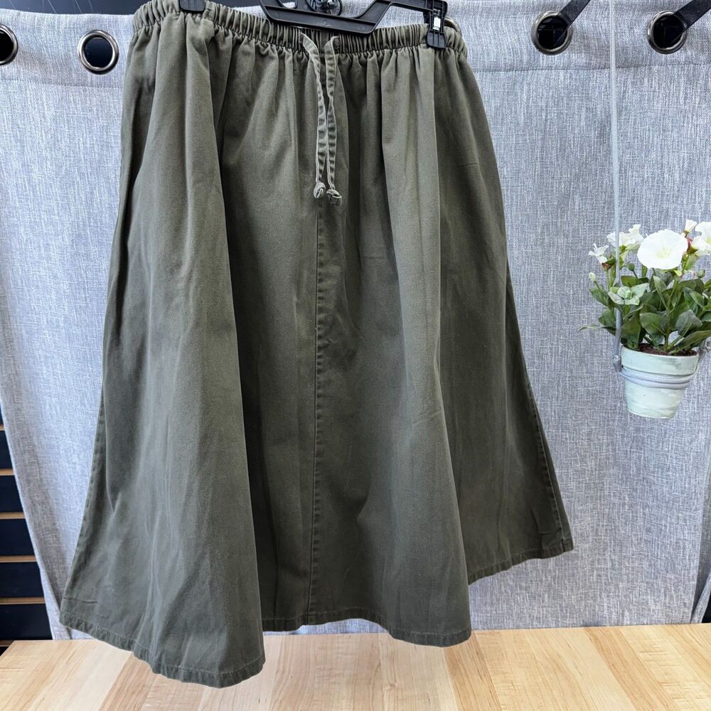 Vintage Lane Bryant VENEZIA Skirt Size 22WP Womens Plus Petite Denim Olive Green